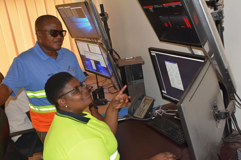 A centralised monitoring system at the Iduapriem mining office